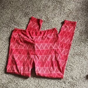 LuLaRoe Pink Geometric Leggings